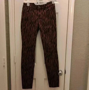 I.N.C Women's Tiger-Print Mid Rise Skinny Leg Regular Fit Jeans Size 8